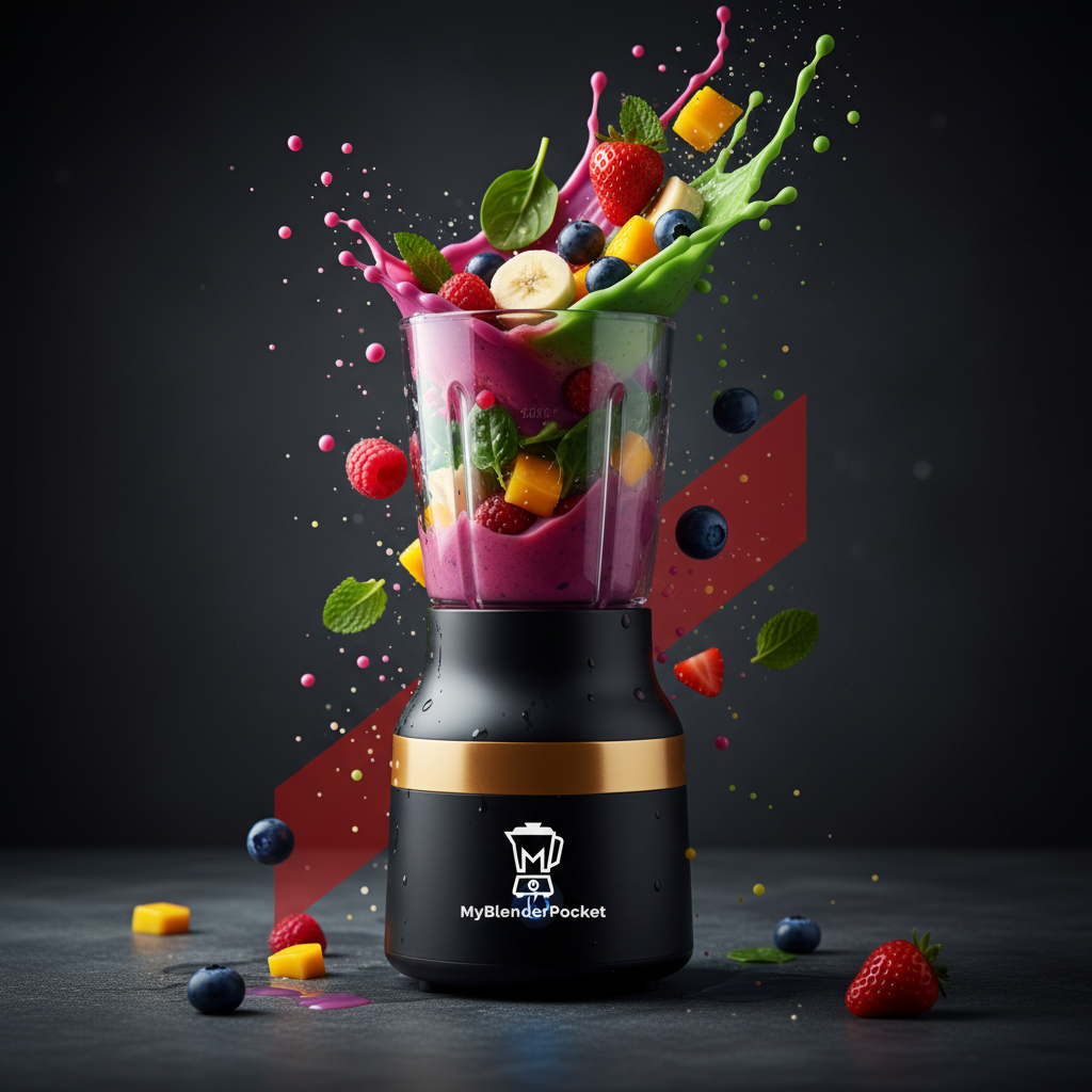 PocketV3 blender pro smoothie action avec logo