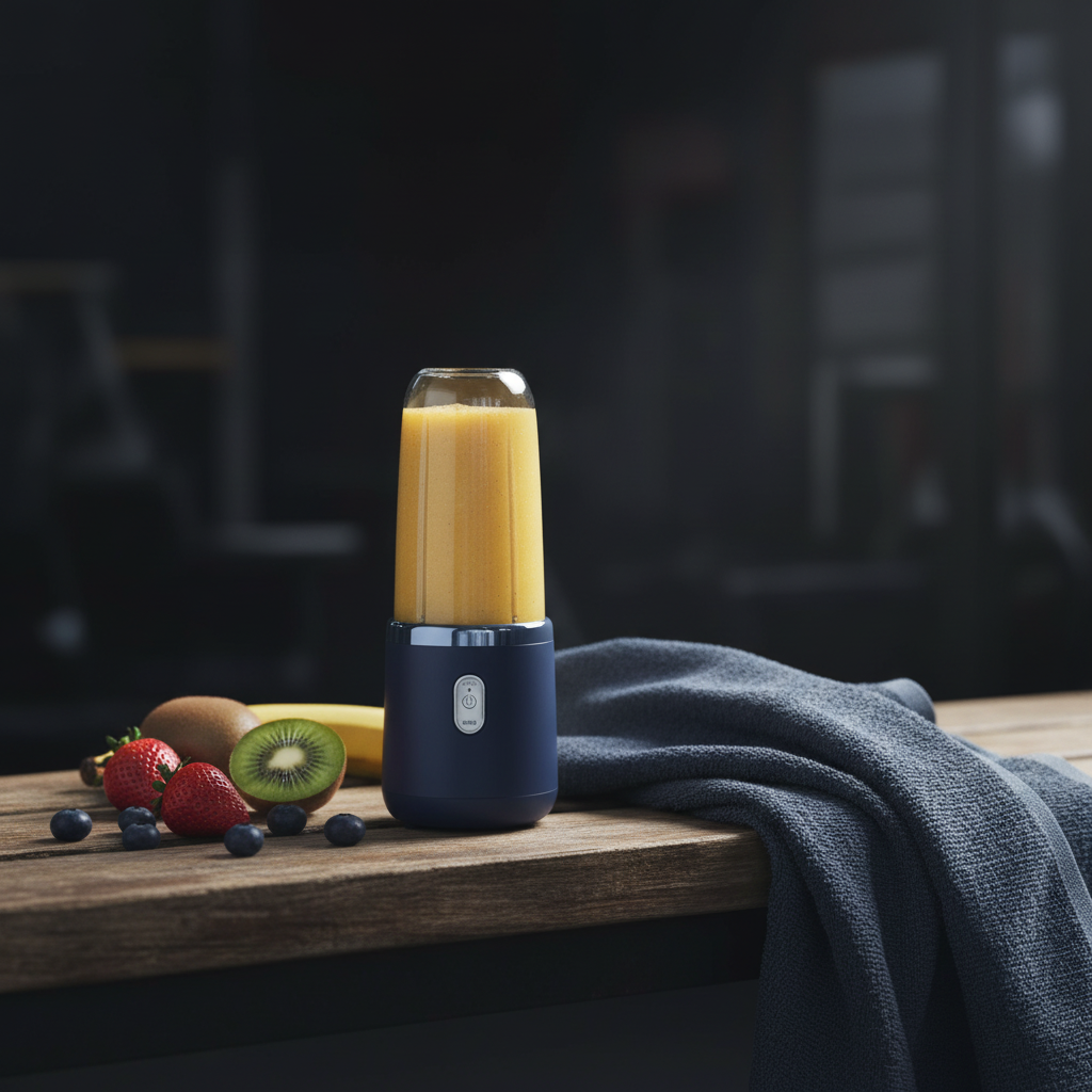 Mini Blender USB sur banc de gym